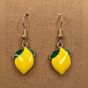 Lemon Earrings in Yellow and Green NWT
